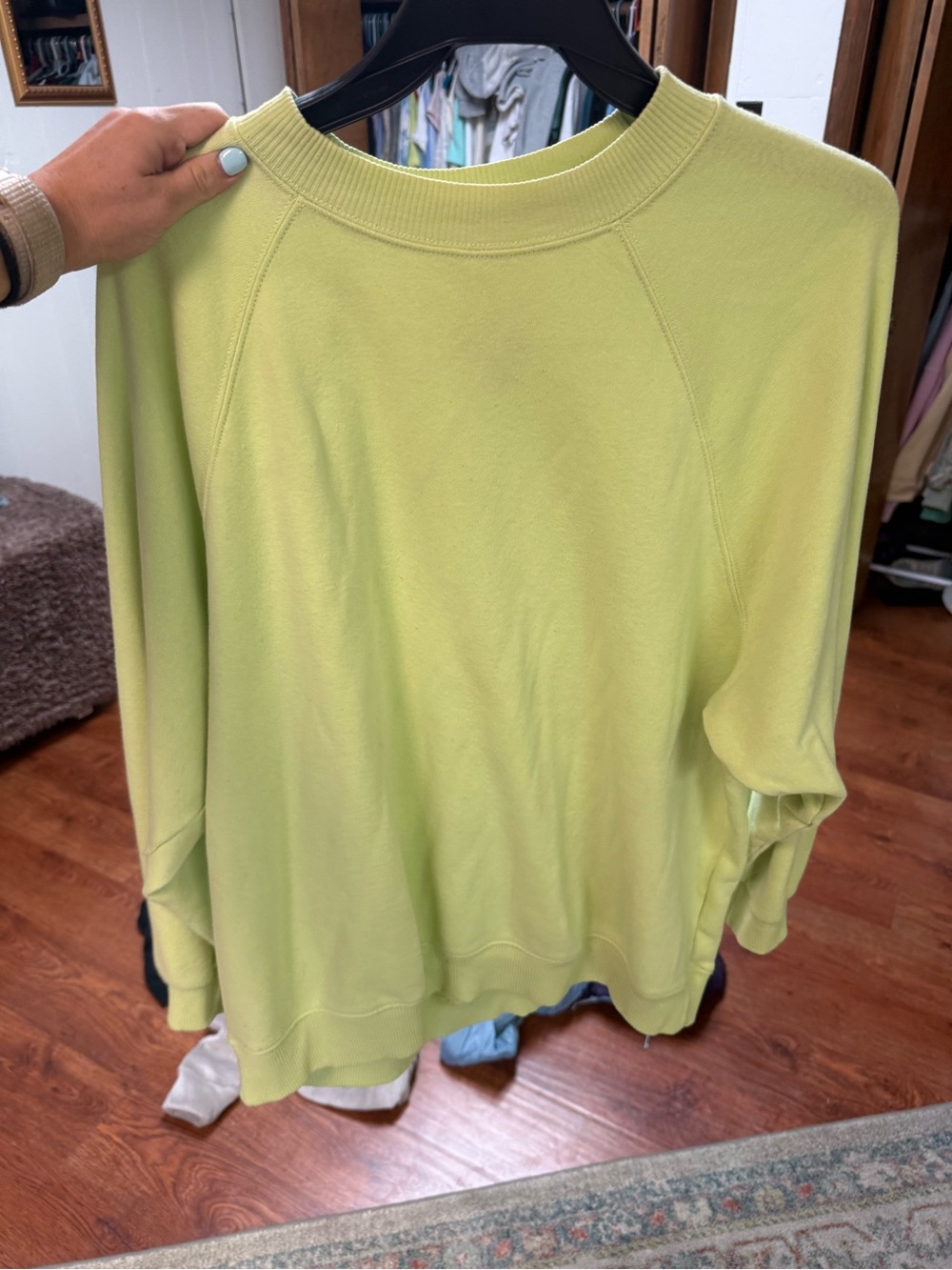 American Eagle Outfitters Light Lime Crewneck Sweatshirt
